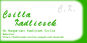 csilla kadlicsek business card